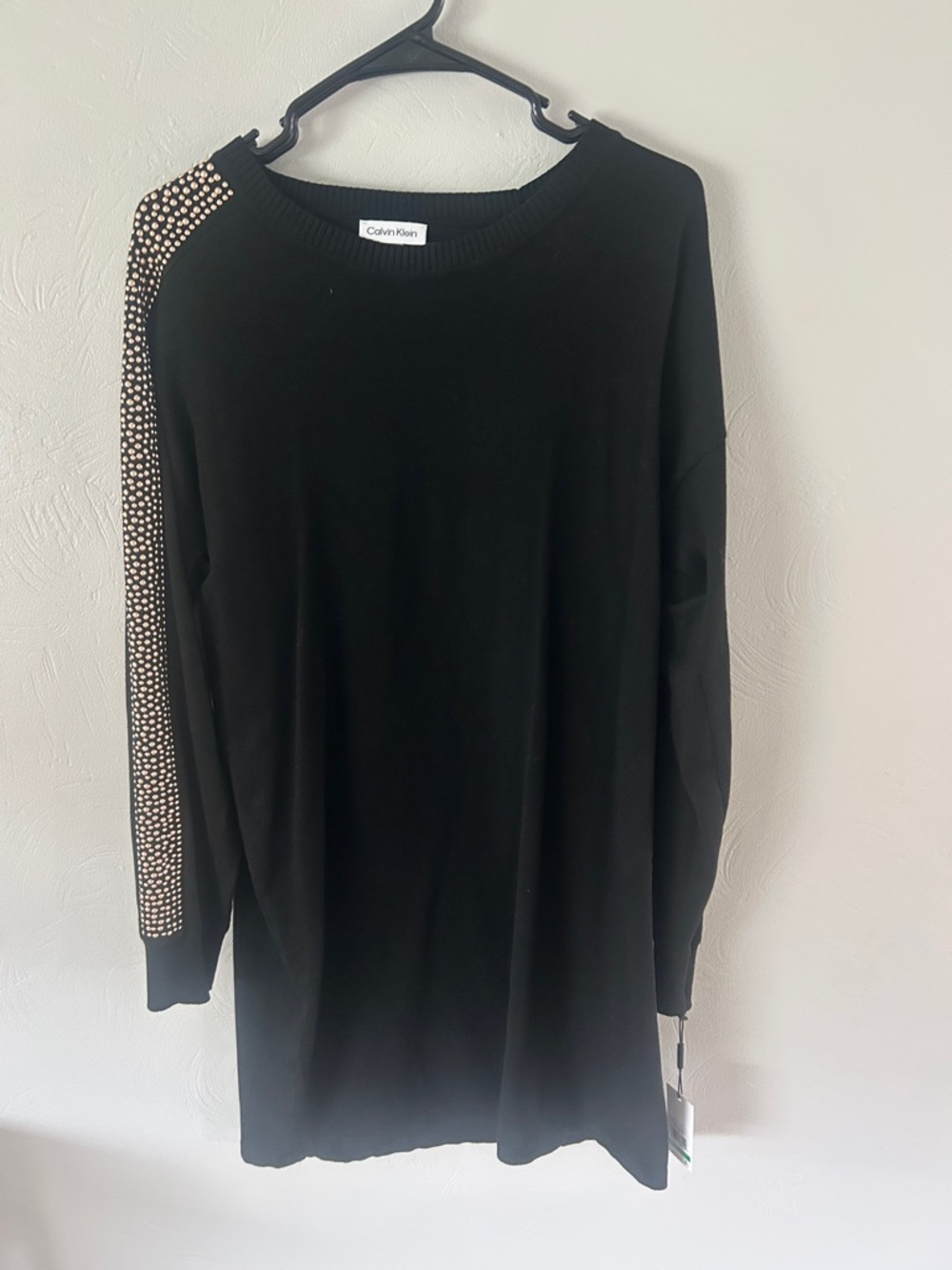 Calvin Klein Sweater Dress Black Gold
